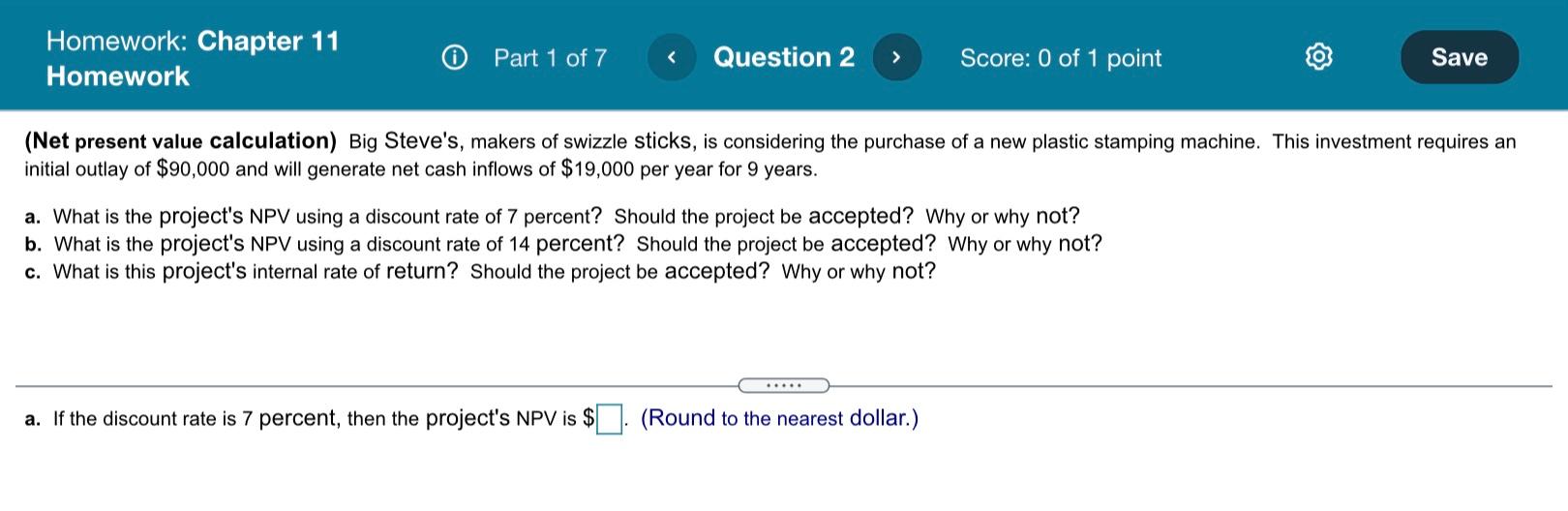 Solved Homework: Chapter 11 Homework Part 1 of 7