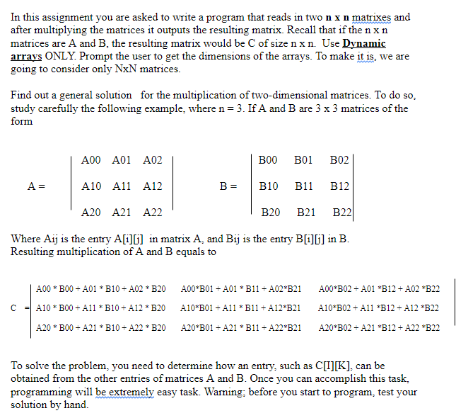 Solved In this assignment you are asked to write a program | Chegg.com
