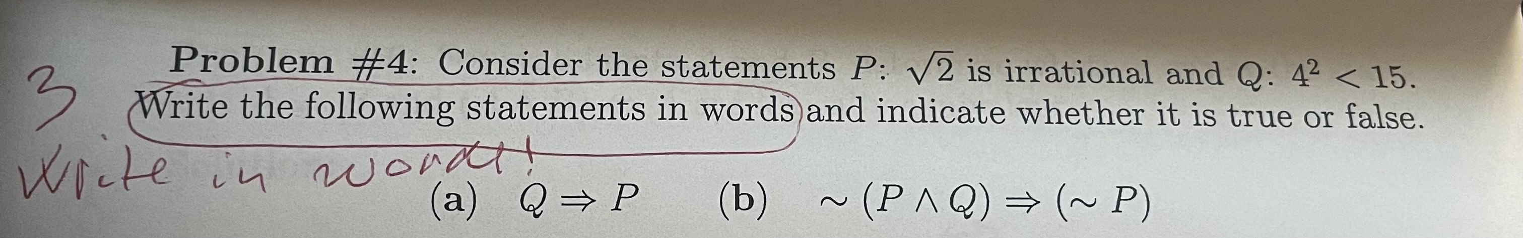 Solved Problem \#4: Consider the statements P:2 is | Chegg.com