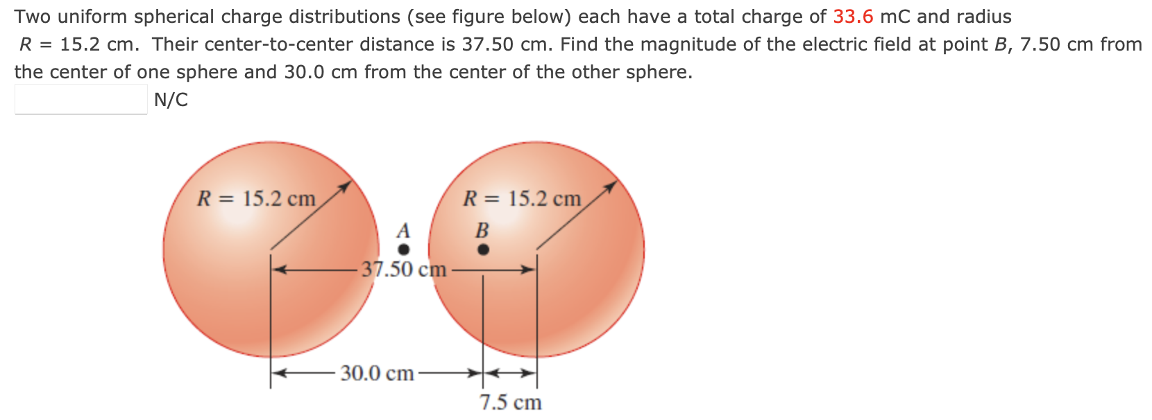 Solved Two uniform spherical charge distributions (see | Chegg.com