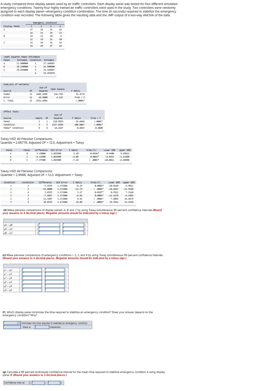 Solved A study compared three dlsplay panels used by alr | Chegg.com