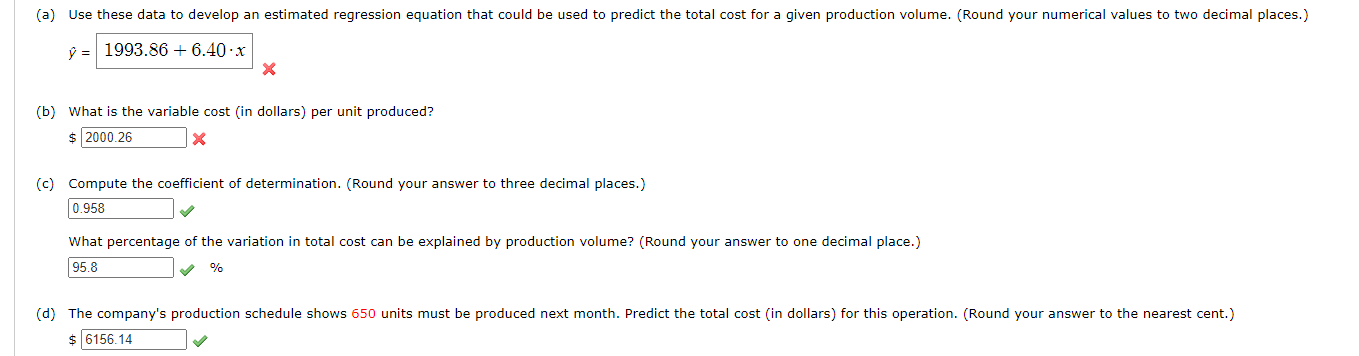 Solved Production volume (units) Total cost | Chegg.com