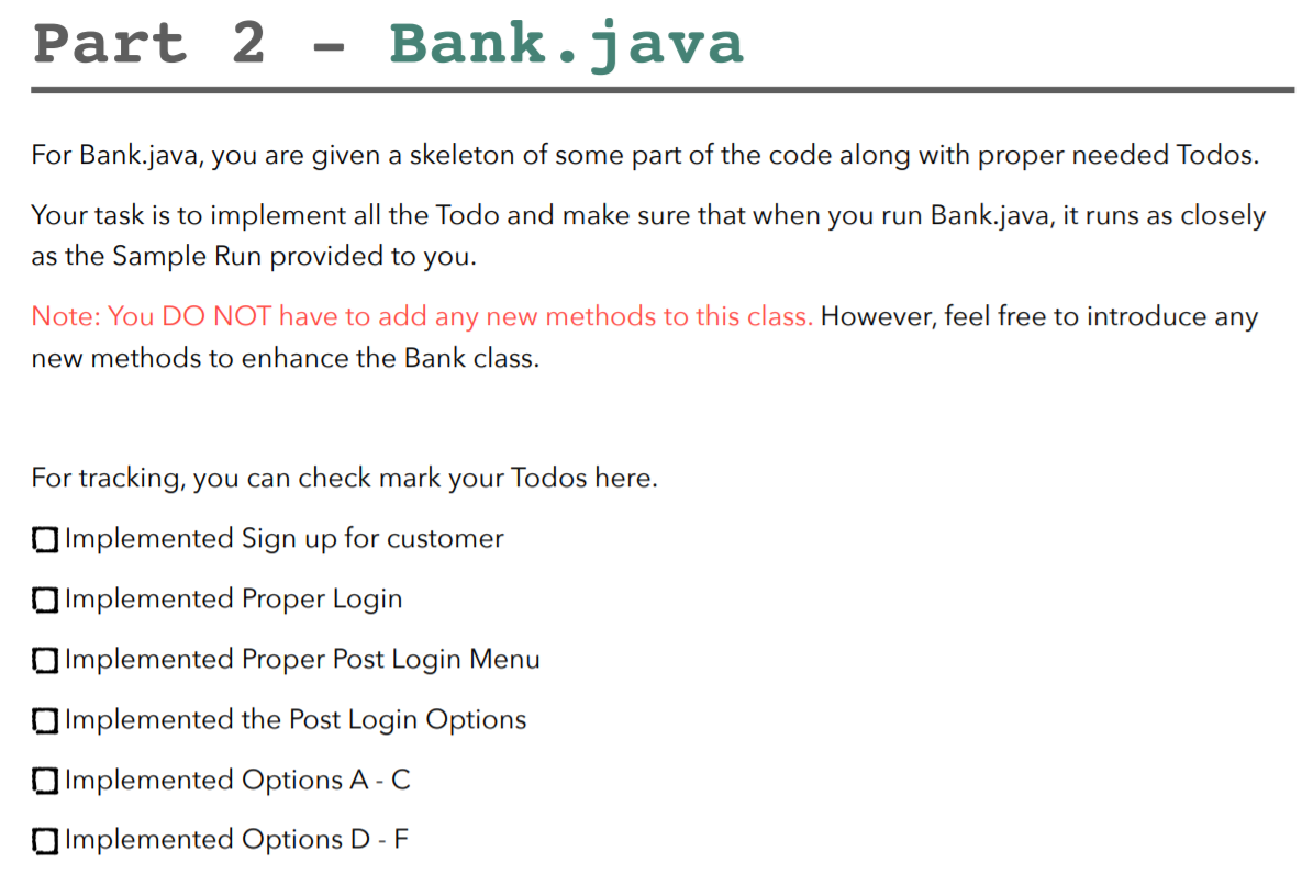 IN JAVA (in the code provided I highlighted where | Chegg.com