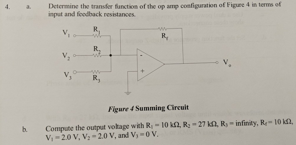 Solved Determine the transfer function of the op amp | Chegg.com