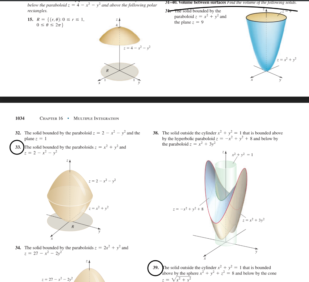 Below The Paraboloid Z 4 X2 Y2 And Above The Chegg Com