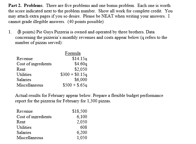 Solved Part 2. Problems. There are five problems and one | Chegg.com