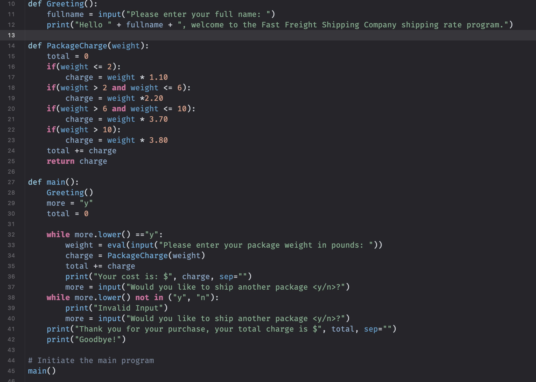 Solved ShippingCharges. Using your designed class, write a | Chegg.com