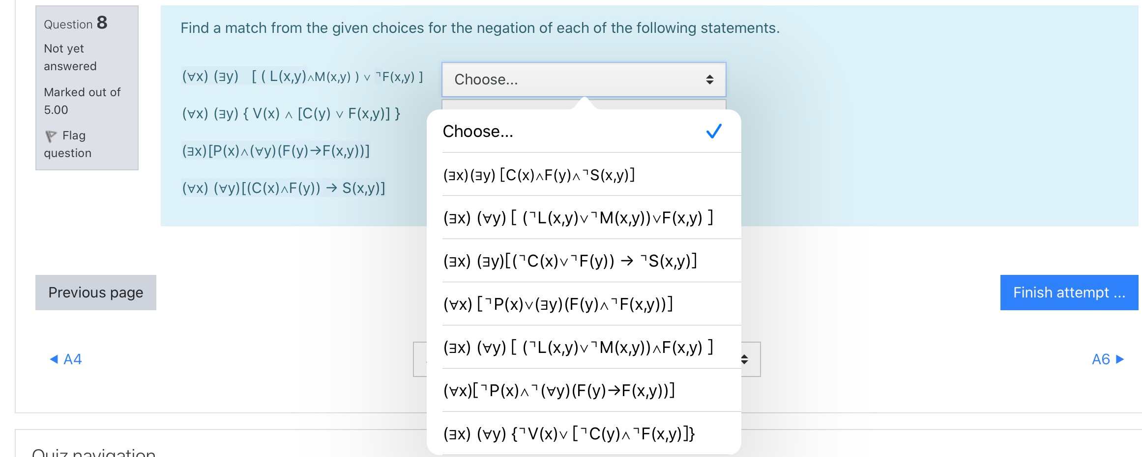 Solved Question 8 Find A Match From The Given Choices For Chegg Com