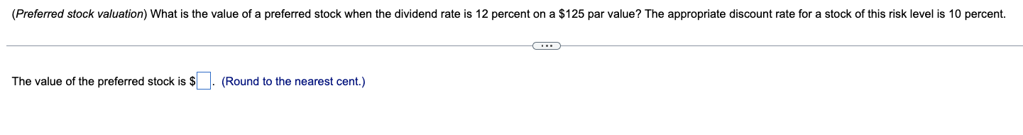 Solved (Preferred stock valuation) ﻿What is the value of a | Chegg.com