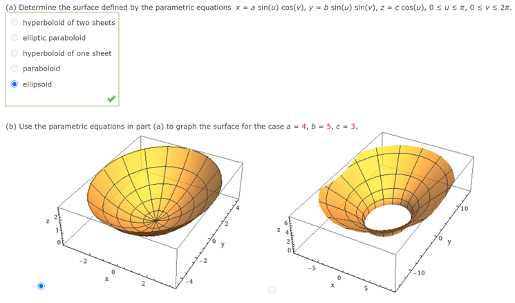 Solved A Determine The Surface Defined By The Parametri Chegg Com