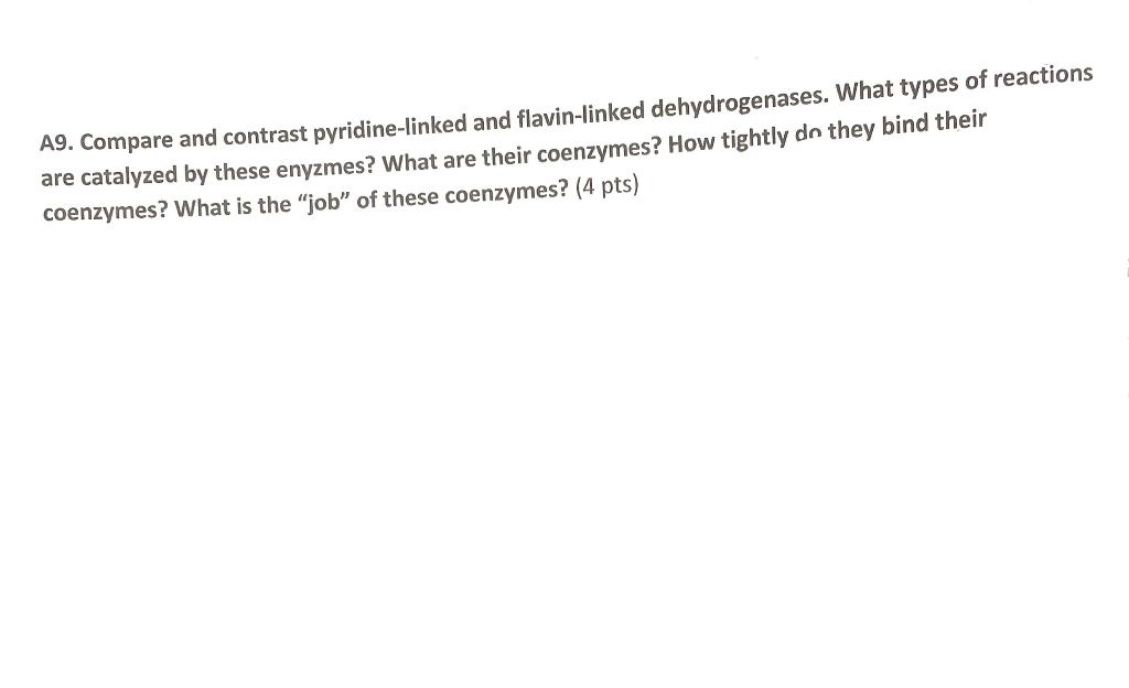 Solved A9. Compare and contrast pyridine-linked and | Chegg.com