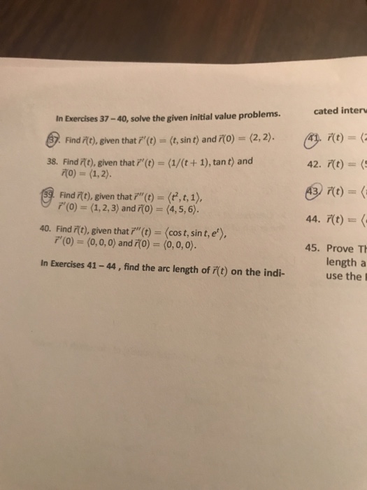 Solved In Exercises 37-40, solve the given initial value | Chegg.com