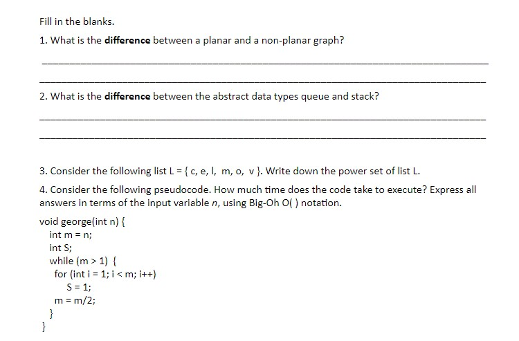 Solved Fill In The Blanks 1 What Is The Difference Betw Chegg Com