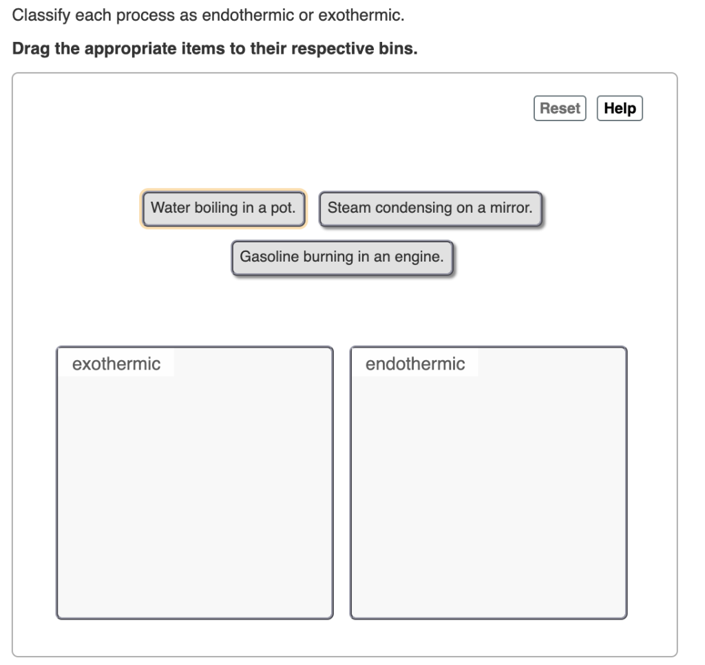 Solved Given W = 0, An Endothermic Reaction Has The Follo