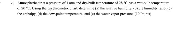 Solved 7. Atmospheric Air At A Pressure Of 1 Atm And | Chegg.com