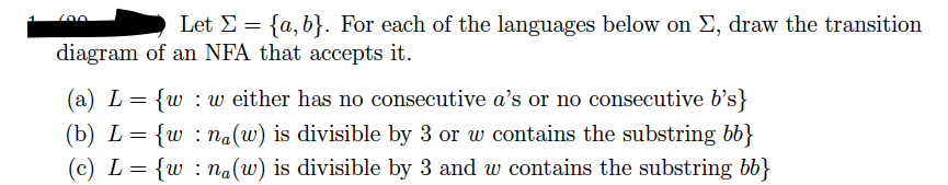 Solved Let Σ={a,b}. For Each Of The Languages Below On Σ, | Chegg.com