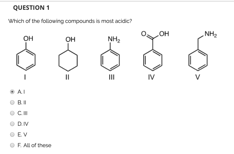 Solved QUESTION 1 Which of the following compounds is most | Chegg.com
