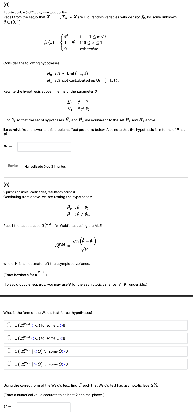 Solved Setup: For x € R and 0 € (0,1), define 02 if -1 0). | Chegg.com
