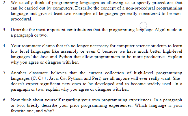 solved-2-we-usually-think-of-programming-languages-as-chegg