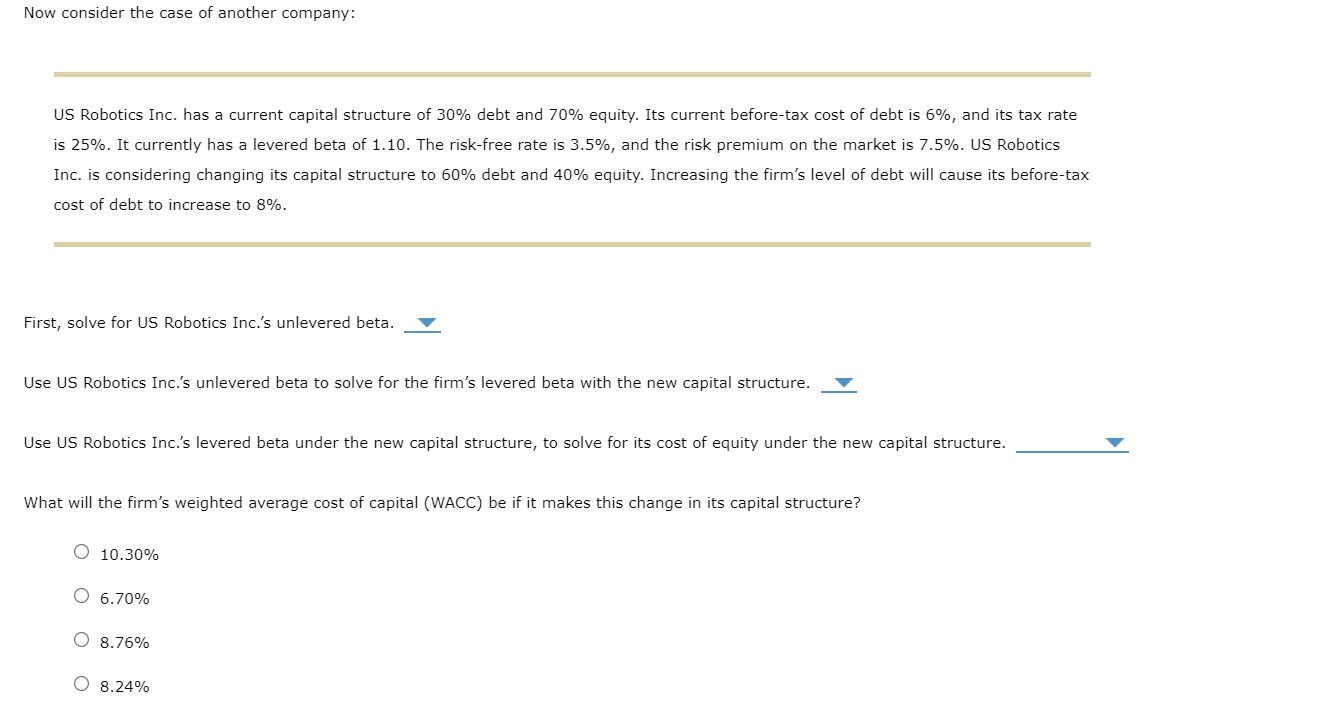 Solved Consider this case: the firm increase its debt ratio | Chegg.com