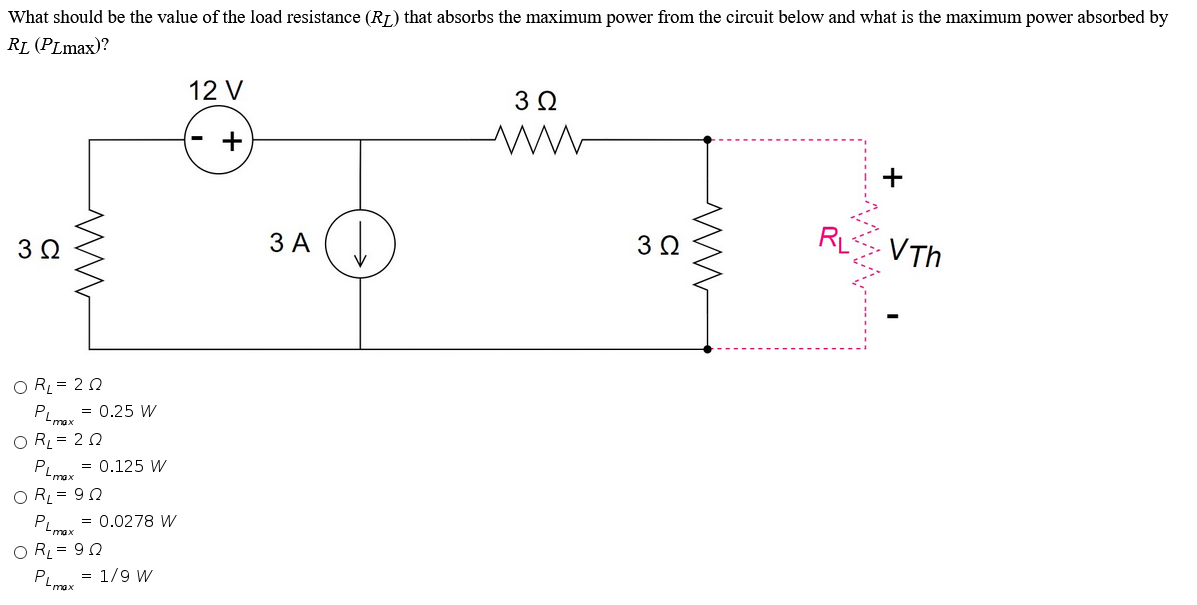 Solved What Should Be The Value Of The Load Resistance (RL) | Chegg.com