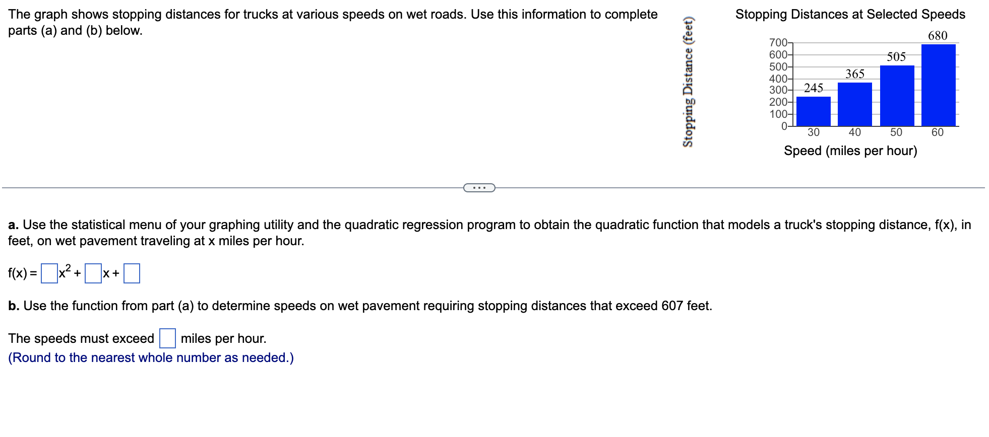 Solved The graph shows stopping distances for trucks at | Chegg.com