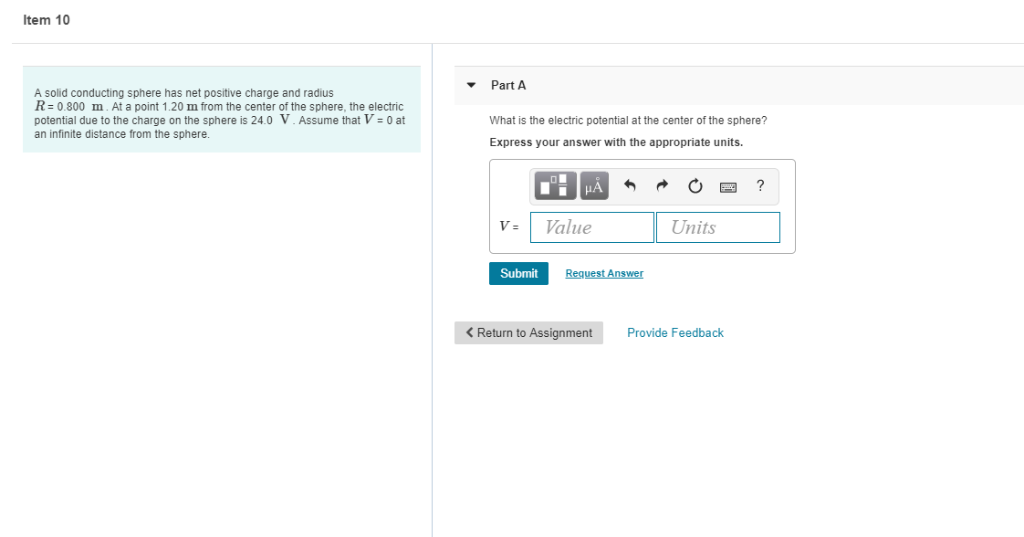 Solved Item 10 Part A A solid conducting sphere has net | Chegg.com