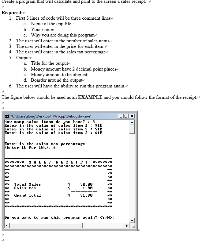Solved Create a program that will calculate and print to the | Chegg.com
