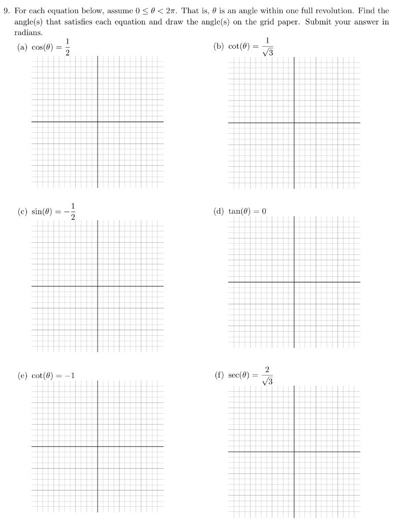 Solved 9. For each equation below, assume 0