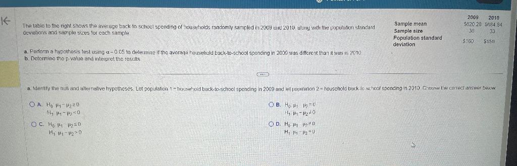 Solved Calculate the test statistic. Determine the | Chegg.com