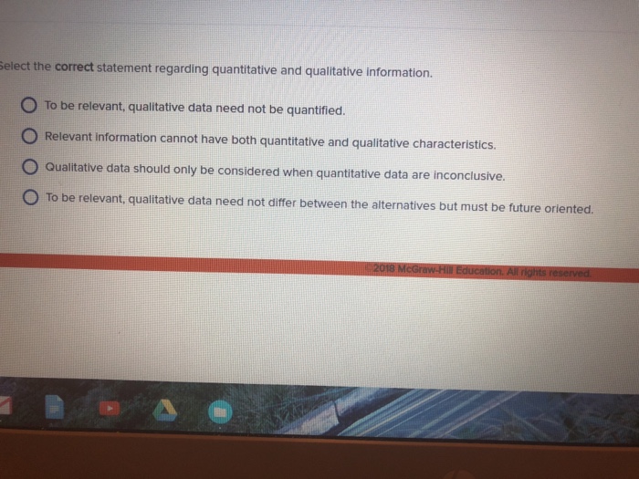 Solved select the correct statement regarding quantitative | Chegg.com