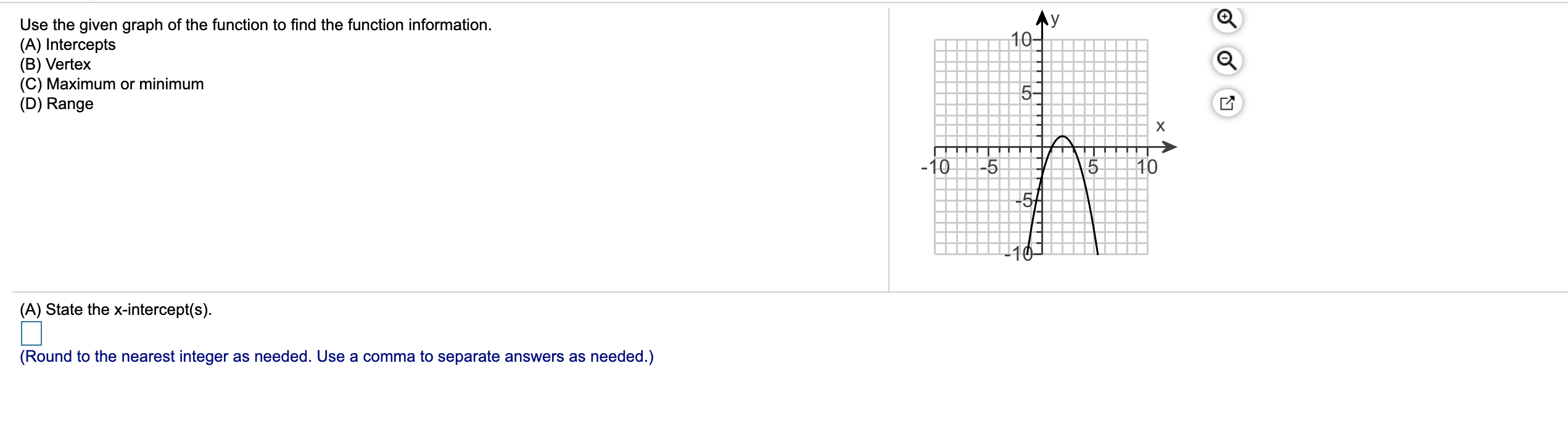 Solved Ay 10- Use the given graph of the function to find | Chegg.com