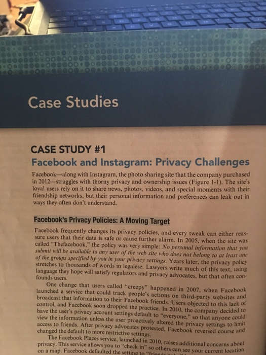 Case Studies CASE STUDY #1 Facebook and Instagram: | Chegg.com