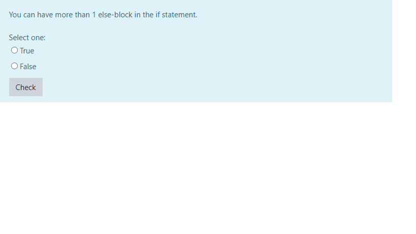 Solved You can have more than 1 else-block in the if | Chegg.com