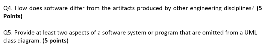Solved Q4. How does software differ from the artifacts | Chegg.com