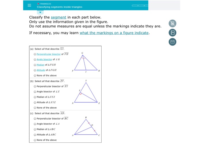 Solved Triangles Classifying Segments Inside Triangles