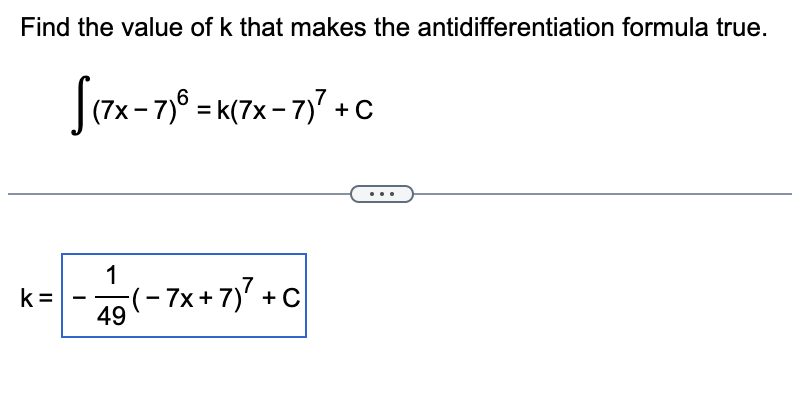 Solved Find the value of k that makes the | Chegg.com