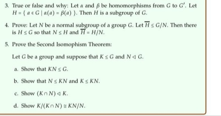 Solved 3 True Or False And Why Let A And Ss Be Homomorph Chegg Com