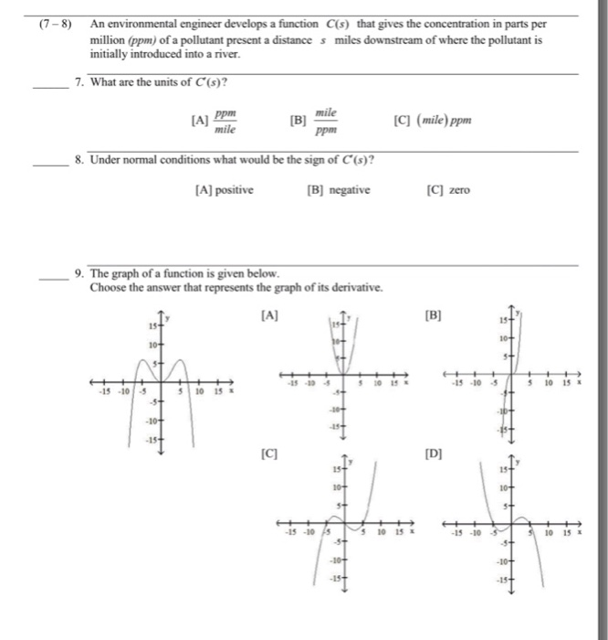 Solved | Determine the following derivative: 15. The | Chegg.com