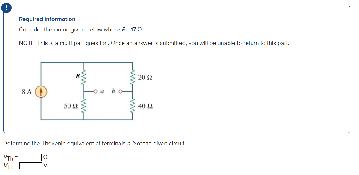 Solved Required information Consider the circuit given below | Chegg.com