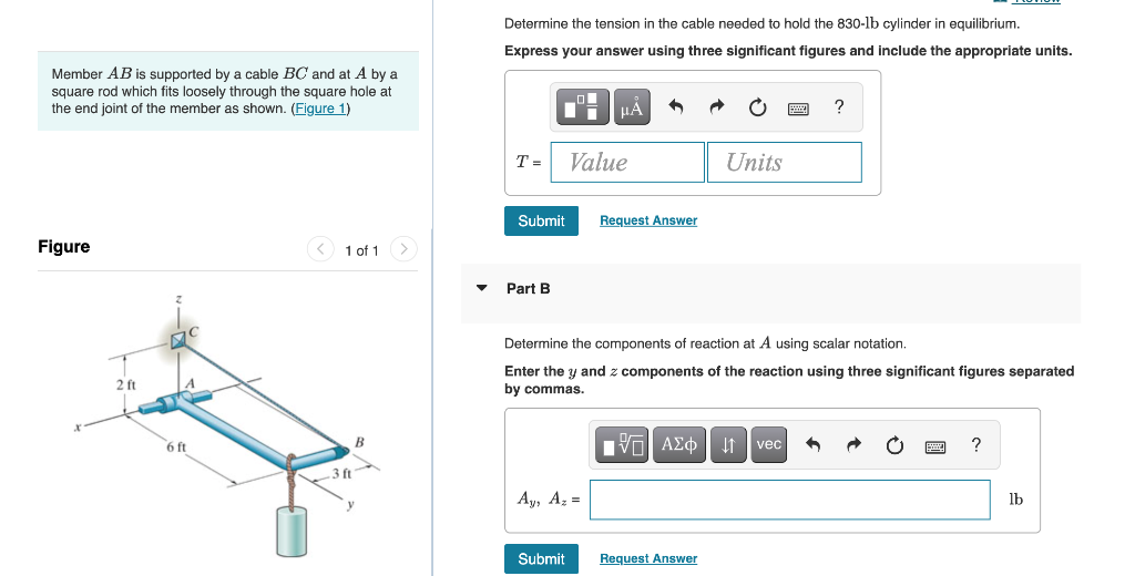 Solved Determine the tension in the cable needed to hold the | Chegg.com