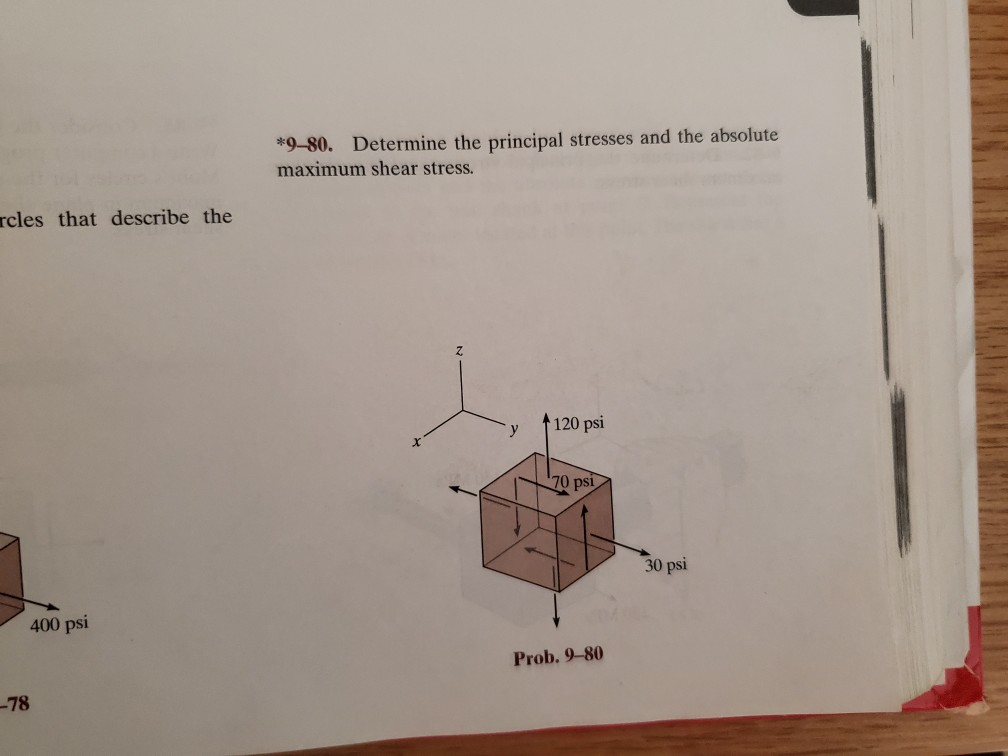 Solved *9–80. Determine the principal stresses and the | Chegg.com