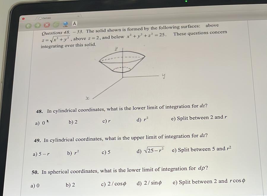 Solved Can Å Questions 48.- 53. The solid shown is formed by | Chegg.com