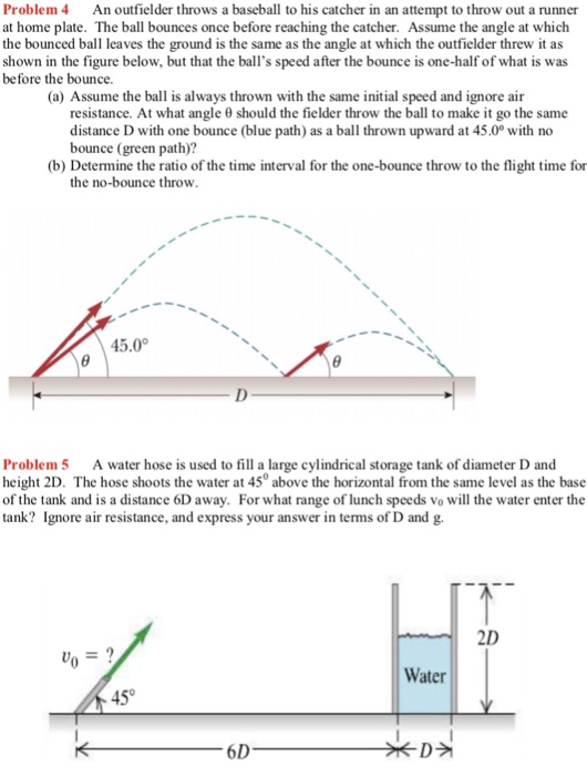 Solved Problem 4 the bounced ball before the bounce. An