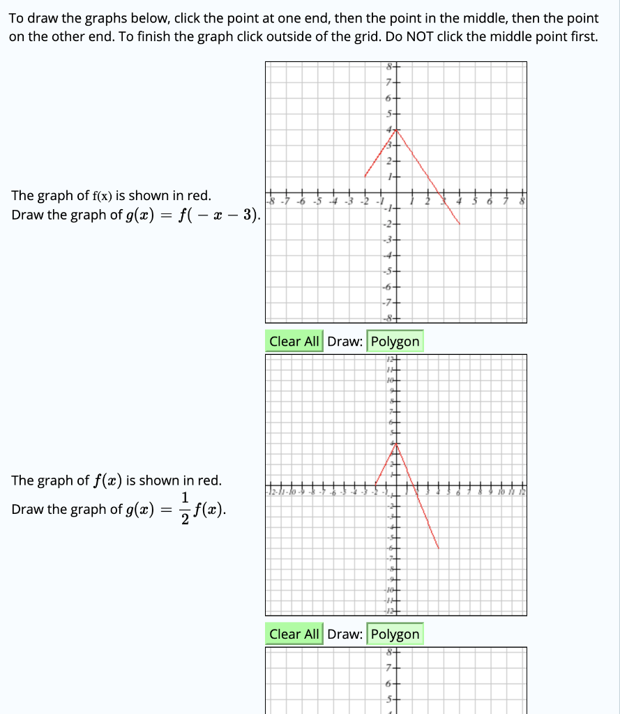 Solved To draw the graphs below, click the point at one end, | Chegg.com