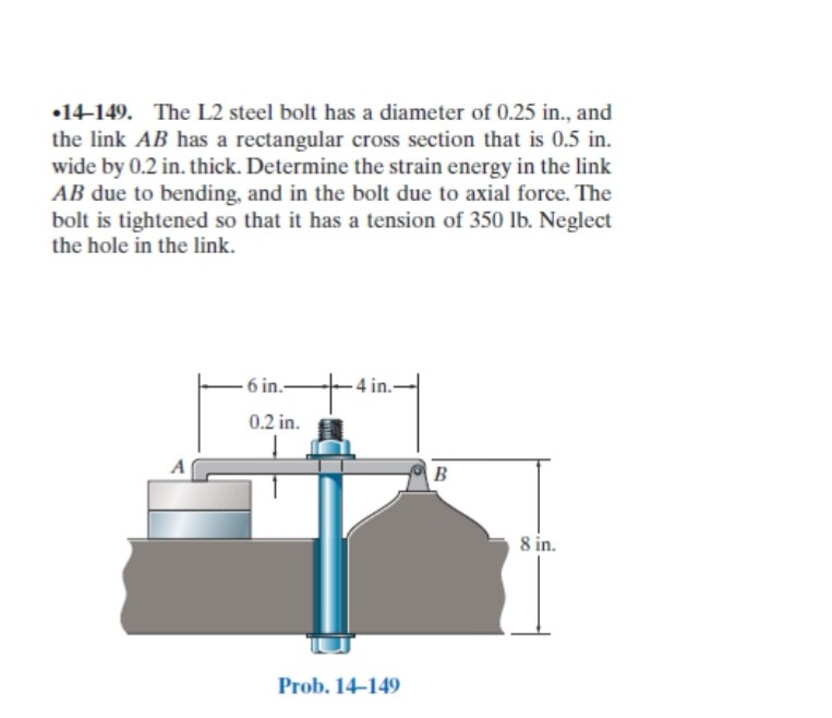 Solved •14149. The L2 steel bolt has a diameter of 0.25