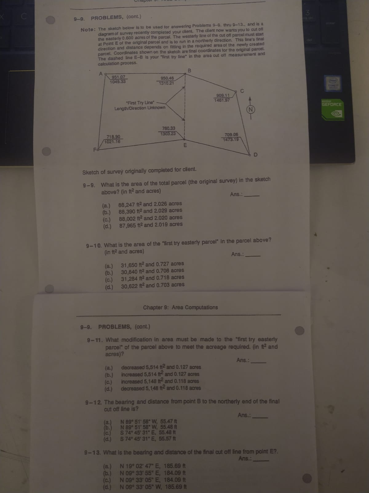 Solved 9-9. PROBLEMS, (cont.) Note: The Sketch Below Is To | Chegg.com