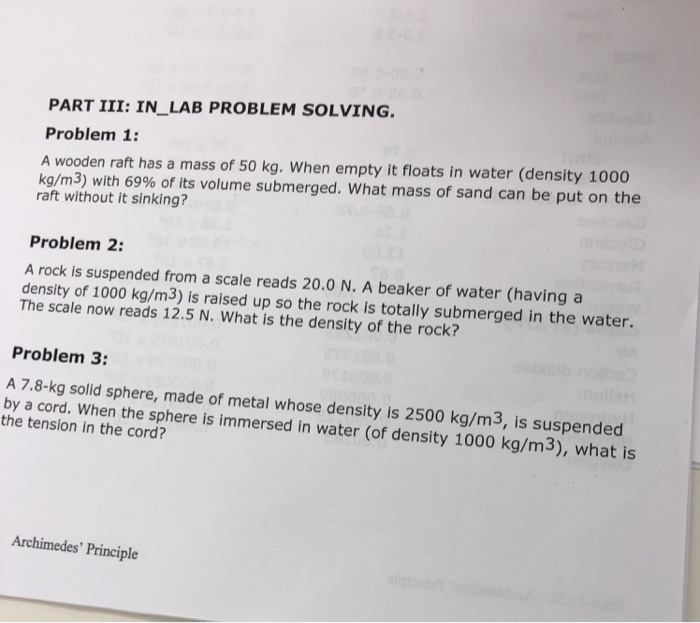 Solved PART III: IN_LAB PROBLEM SOLVING Problem 1: A wooden | Chegg.com