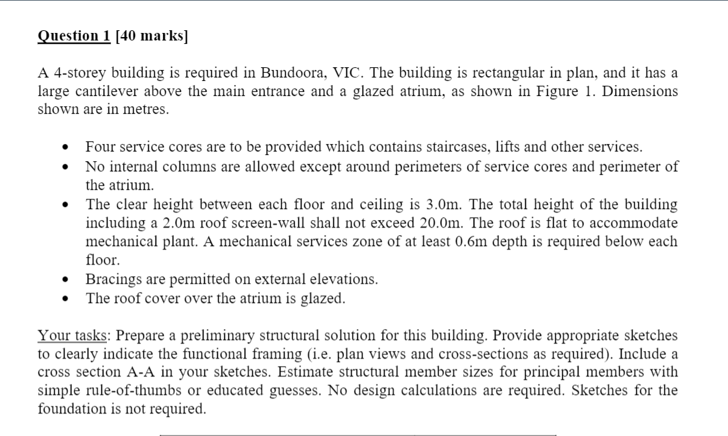 Solved Question 1 [40 marks] A 4-storey building is required | Chegg.com