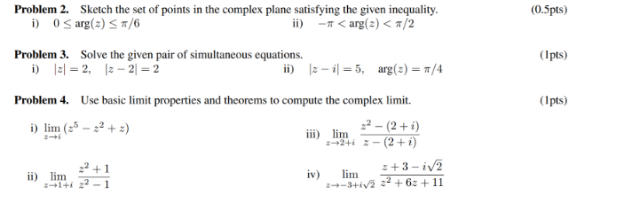 Solved Problem 2. Sketch the set of points in the complex | Chegg.com